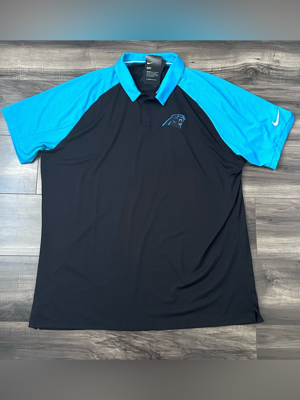 Nike Carolina Panthers Polo Shirt Men 2XL Blue NFL Team Onfield Apparel Football